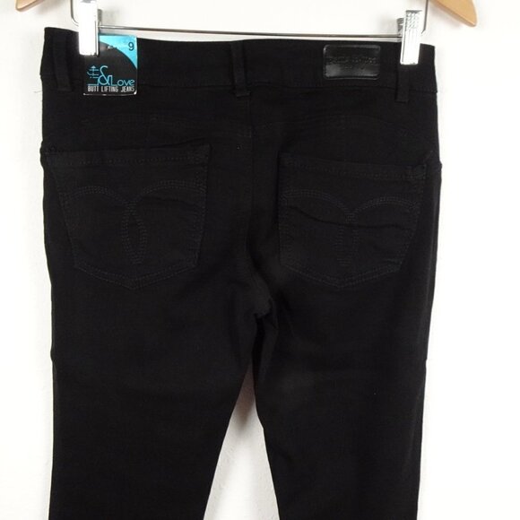 Paris Blues Jeans Junior's Size 9 Black Denim Low Rise Butt Lifting FLAWED - Picture 5 of 13